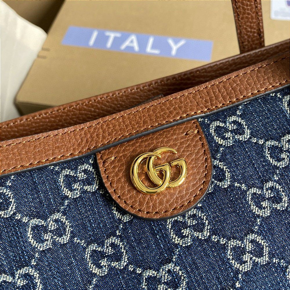 Bolsa Gucci Ophidia GG Tote Média Marrom Ophidia GG Tote